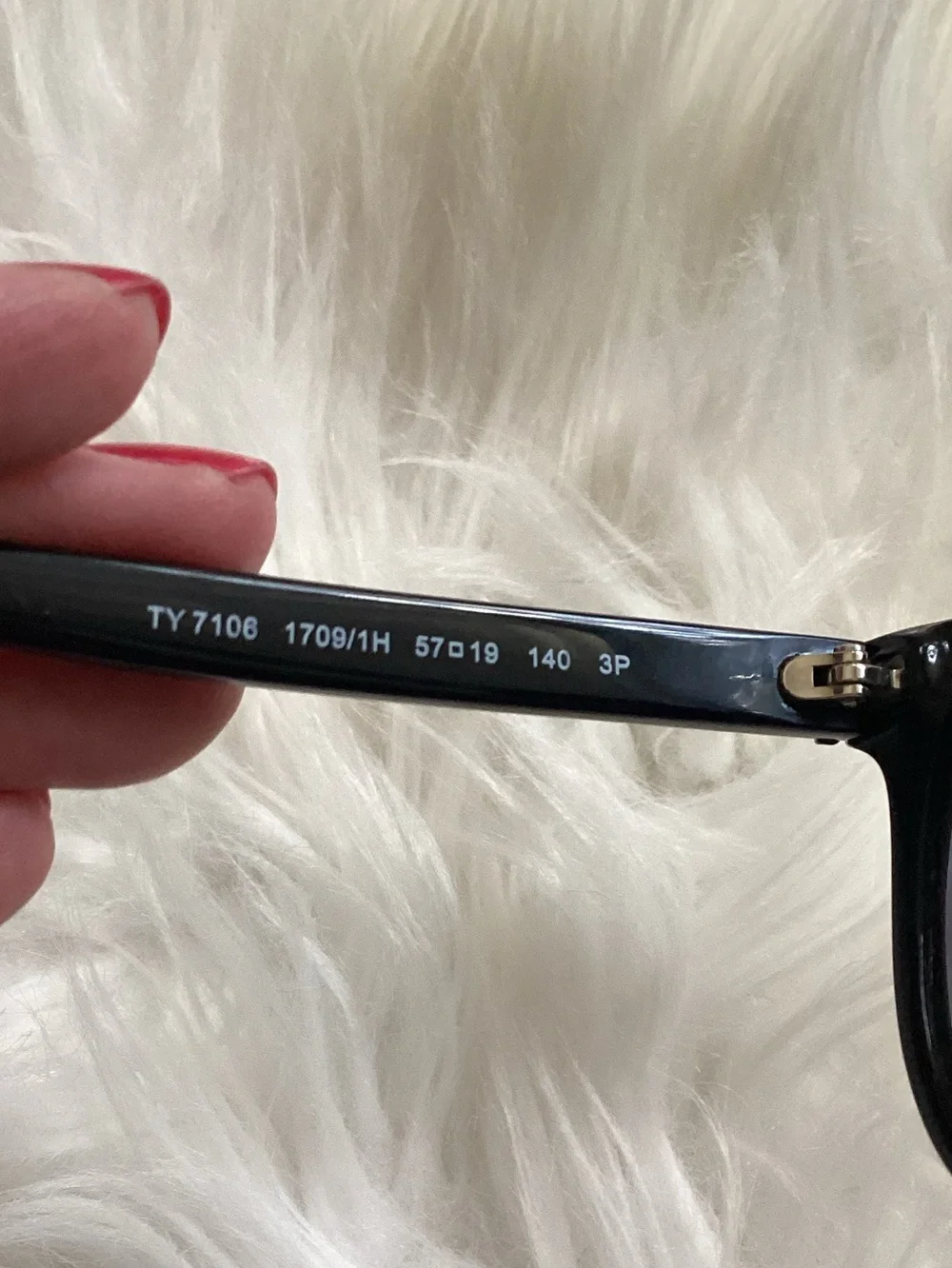 Tory Burch TY7106 Polarized Black Sunglasses w/Case Gradient Blue Lenses
